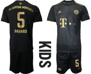 Billiga Fotbollströjor Bayern Munich Bortatröja Kortärmad barn med namn Pavard 5