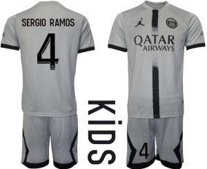 Paris Saint-Germain Bortatröja Barn 2022-23 Kortärmad med namn SERGIO RAMOS 4