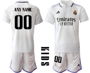 Beställa Fotbollströjor Real Madrid Hemmatröja Barn 2022-23 Kortärmad + Korta byxor