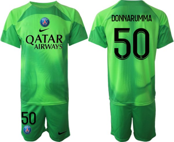 DONNARUMMA #50 Paris Saint-Germain PSG Målvakt Tröja Herr 2022-23 grön Fotbollströja Set