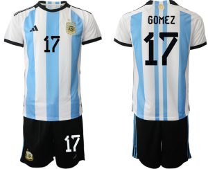 GOMEZ #17 Argentina Hemmatröja VM 2022 Herr Kortärmad + Korta byxor