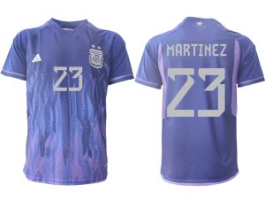 MARTINEZ #23 Argentina Bortatröja FIFA World Cup Qatar 2022 Herr purpurfärgad Kortärmad