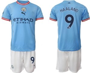 HAALAND #9 Manchester City Hemmatröja Herr 2022-23 Kortärmad + Korta byxor