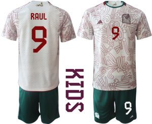 RAUL #9 Mexiko Bortatröja Barn VM 2022 Kortärmad + Korta byxor