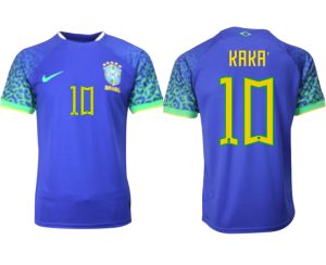 Brasilien Bortatröja Herr VM 2022 Kortärmad Billiga Fotbollströjor med tryck Kaká 10