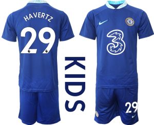 Chelsea Hemmatröja Barn 2023 Kortärmad Fotbollströja Set med tryck HAVERTZ 29