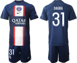 DAGBA #31 Paris Saint-Germain PSG Hemmatröja Herr 2023 Kortärmad + Korta byxor