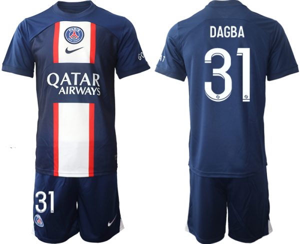 DAGBA #31 Paris Saint-Germain PSG Hemmatröja Herr 2023 Kortärmad + Korta byxor