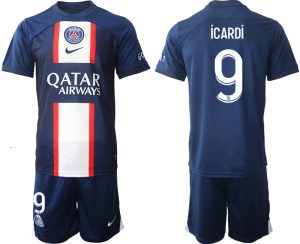 iCARDi #9 Paris Saint-Germain PSG Hemmatröja Herr 2023 Kortärmad + Korta byxor