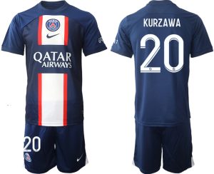 KURZAWA #20 Paris Saint-Germain PSG Hemmatröja Herr 2023 Kortärmad + Korta byxor