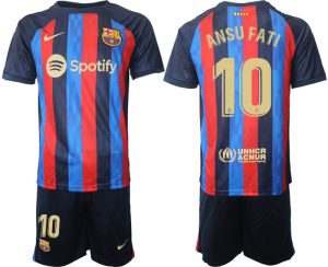Nya Fotbollströjor Barcelona 2023 Hemmatröja Herr Kortärmad med tryck ANSU FATI 10