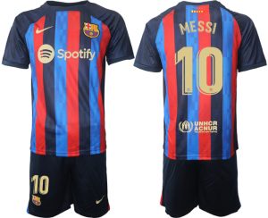 Nya Fotbollströjor Barcelona 2023 Hemmatröja Herr Kortärmad med tryck MESSI 10