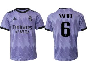 Real Madrid Bortatröja Herr 2023 Kortärmad Fotbollströjor med tryck NACHO 6