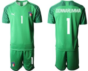 DONNARUMMA #1 Italien Målvaktströja WM 2022 grön Fotbollströjor För Män Kortärmad + Korta byxor