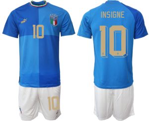 INSIGNE #10 Italien Hemmatröja 2022 Fotbollströjor Herr billigt Kortärmad + Korta byxor