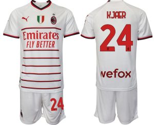 KJAER #24 Billiga Fotbollströjor AC Milan Bortatröja Herr 2023 Kortärmad + Korta byxor