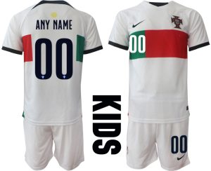 Köp Billiga Fotbollströjor Portugal Bortatröja Barn VM 2022 Kortärmad + Korta byxor