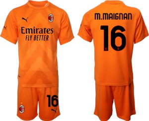 M.MAIGNAN #16 AC Milan Målvaktströja Herr 2023 Fotbollströja Kortärmad + Korta byxor