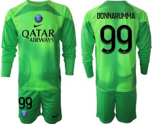 Paris Saint-Germain PSG 2023 Målvaktströja Herr grön Fotbollströja med tryck DONNARUMMA 99