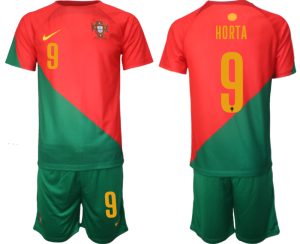 Portugal Hemmatröja VM 2022 för Herr Kortärmad + Korta byxor med namn HORTA 9