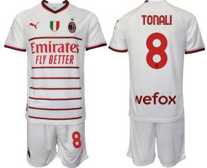 TONALI #8 Billiga Fotbollströjor AC Milan Bortatröja Herr 2023 Kortärmad + Korta byxor