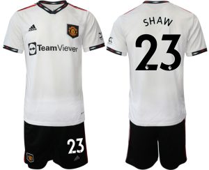 Billiga Fotbollströjor Manchester United Matchtröja Herr 2023 tröja set med tryck SHAW 23