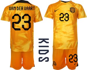 Nederländerna Matchtröjor Fotbollskläder barn Hemma VM 2022 med namn VAN DER VAART 23