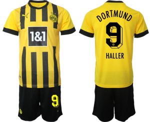 Fotbollsset Herr Borussia Dortmund BVB Hemmatröja 2023 Kortärmad + Korta byxor HALLER 9
