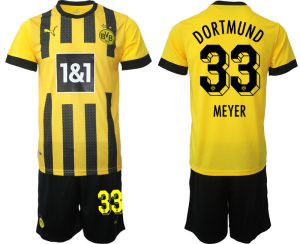 Fotbollsset Herr Borussia Dortmund BVB Hemmatröja 2023 Kortärmad + Korta byxor MEYER 33