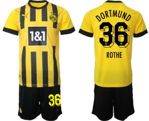 Fotbollsset Herr Borussia Dortmund BVB Hemmatröja 2023 Kortärmad + Korta byxor ROTHE 36