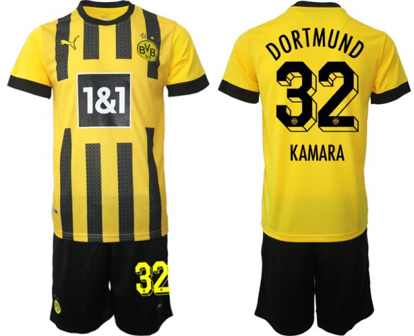 Fotbollströjor Billigt Borussia Dortmund BVB Hemmatröja 2023 Herr Kortärmad + Korta byxor KAMARA 32