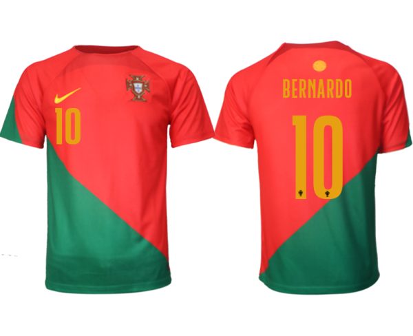 Fotbollströjor Billigt Portugal Hemmatröja VM 2022 Herr Kortärmad med tryck BERNARDO 10