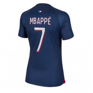 Billigt Damer Paris Saint Germain PSG 2023-24 Hemmatröja Kortärmad med tryck Mbappe 7