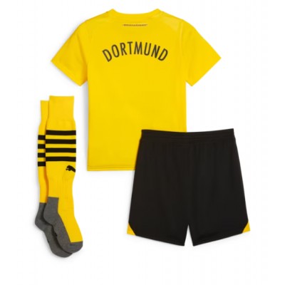 Borussia Dortmund 2023-24 Hemma Tröja set Fotbollskläder barn med tryck-1