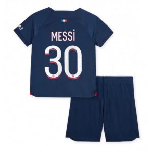 Fotbollsset Barn Paris Saint Germain PSG 2023-24 Hemmatröja Kortärmad Lionel Messi 30
