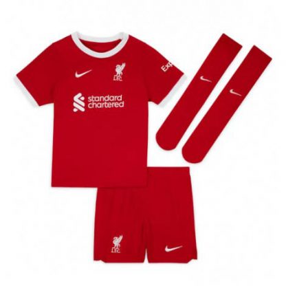 Fotbollsställ för Barn Liverpool Hemmatröja 2023-24 Kortärmad + Korta byxor