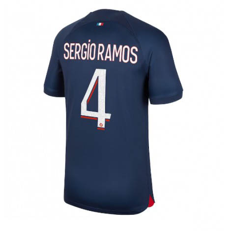 Fotbollströjor för Herr Paris Saint Germain PSG 2023-24 Hemmatröja Kortärmad Sergio Ramos 4