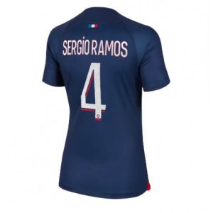 köpa Damer Paris Saint Germain PSG 2023-24 Hemmatröja Kortärmad med tryck Sergio Ramos 4
