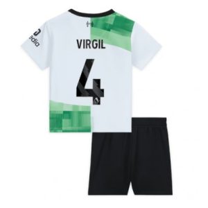 köpa Billiga Barn Liverpool Bortatröja 2023-24 tröja set Virgil van Dijk 4
