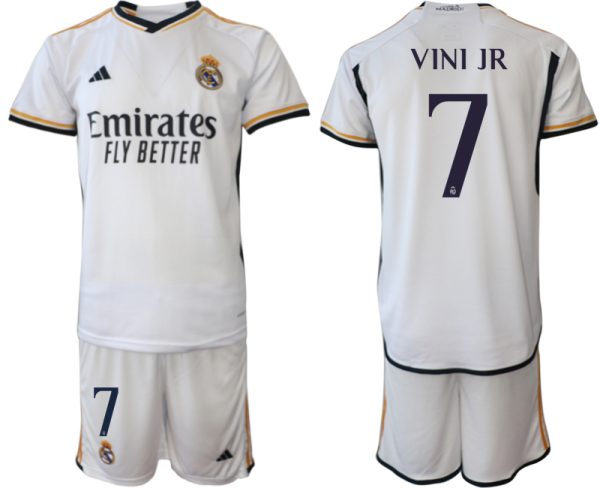 Bestalla-billigt-fotbollstrojor-Herr-Real-Madrid-Hemmatroja-2023-24-Kortarmad-shorts-VINI-JR-7