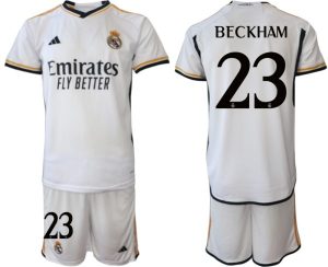Bestalla-billigt-fotbollstrojor-Herr-Real-Madrid-Hemmatroja-2023-24-troja-set-med-namn-BECKHAM-23