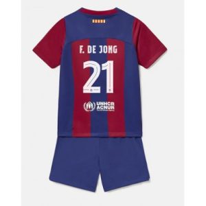 Kop-billigt-fotbollstrojor-Barn-FC-Barcelona-2023-24-Kortarmad-Korta-byxor-med-tryck-Frenkie-de-Jong-21