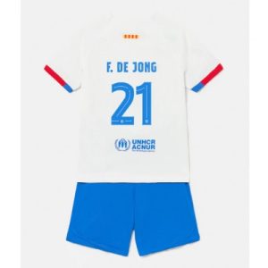 Kop-billigt-fotbollstrojor-Barn-FC-Barcelona-Bortatroja-2023-24-Kortarmad-Korta-byxor-Frenkie-de-Jong-21