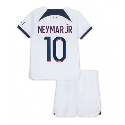 Kop-billigt-fotbollstrojor-Barn-Paris-Saint-Germain-PSG-Bortatroja-23-24-Kortarmad-shorts-Neymar-Jr-10