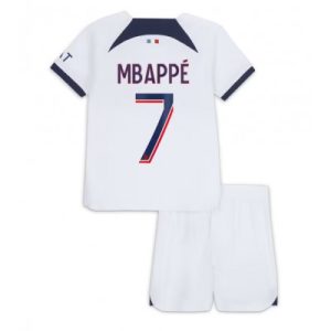 Kop-billigt-fotbollstrojor-Barn-Paris-Saint-Germain-PSG-Bortatroja-23-24-med-tryck-Kylian-Mbappe-7