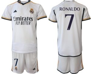 Kop-billigt-fotbollstrojor-Herr-Real-Madrid-Hemmatroja-2023-24-Kortarmad-shorts-RONALDO-7