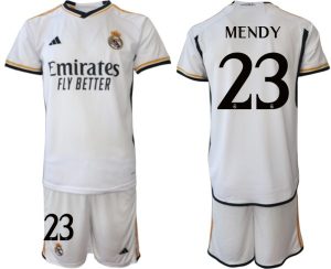 Kop-billigt-fotbollstrojor-Herr-Real-Madrid-Hemmatroja-2023-24-troja-set-med-namn-MENDY-23