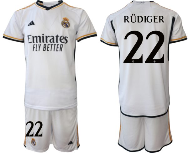 Kop-billigt-fotbollstrojor-Herr-Real-Madrid-Hemmatroja-2023-24-troja-set-med-namn-RUDIGER-22