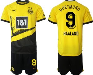Kop-billigt-fotbollstrojor-Herr-Borussia-Dortmund-BVB-Hemmatroja-2023-24-fotbollstroja-set-med-tryck-HAALAND-9