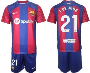 Kop-billigt-fotbollstrojor-Herr-FC-Barcelona-2023-2024-Kortarmad-shorts-med-tryck-F.DE-JONG-21